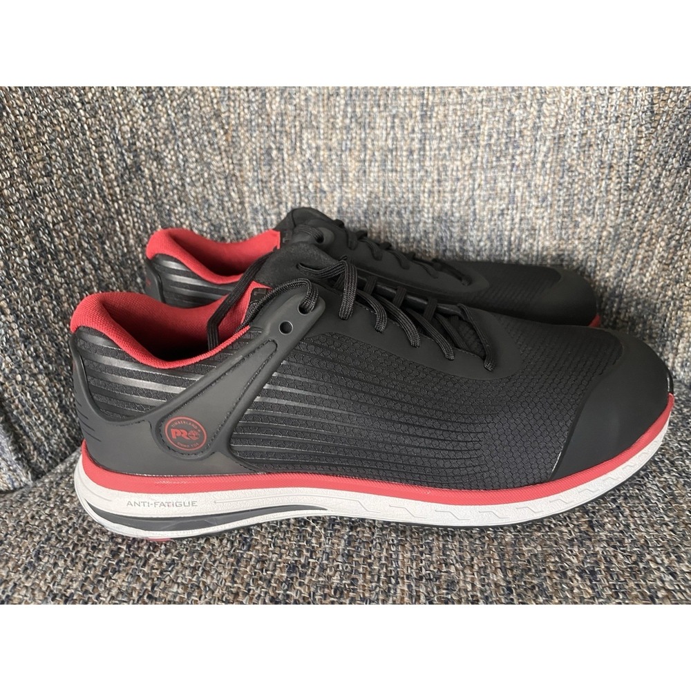 Timberland Pro Men's 15 DRIVETRAIN COMPOSITE TOE Black-Red Work Sneakers New